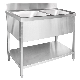  Commercial Used Stainless Steel Kitchen Sink Workbench Table Wash Basin