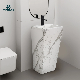  Ceramic Sanitary Ware Customization Pattern Pedestal Basin One Piece Freestanding Basin