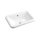  Rectangular White Semi Recessed Ceramic Art Wash Basin Sink Bathroom Cabinet Above Counter Bathroom Basin