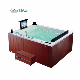 Factory Price European Style Rectangle SPA Massage Waterfall Bathtub with TV manufacturer