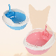 Large Semi-Closed Cat Litter Box Litter Pan Cats Pet Toilet