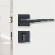  Black Zinc Alloy Square Lever Internal Modern Door Handle for Wooden Doors