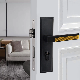 Zinc Alloy Knurled Door Plate Lock Handles Set Luxury Modern Front Door Pull Handle Wood Door Lever Lock Handle for Home
