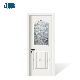 Jhk White Old Fashion Mosaic Wrought Iron Glass Door