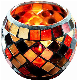 Mosaic Red-Brown Ball Candle Holder for Home Decors