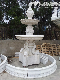 Two Tiers White Marble Hand Carving Fountain