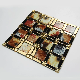  Best Sale Sunflower Design Crystal Gold Color Glass Mosaic Tile Decorative
