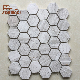  Hexagon Waterjet Wooden Grey Marble Mosaic