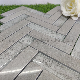 Gray Marble Mix Crystal Herringbone Pattern Wall Decoration Marble Mosaic manufacturer