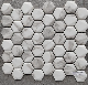 Recycled Sea Crushed Glass Matte Marble Mosaic Tile Backsplash White Gray Hexagon Honeycomb Recycled Glass Mosaic for Kitchen