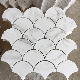 White Marble Waterjet Calacatta Floor Marble Mosaic Flooring Tile Paving Stone Mosaic