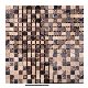 3D Natural Dark Emperador Grey Water Jet Brown Marble Stone Mosaic Waterjet Tile Floor Sheet Inlay