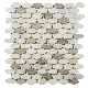  New Mixed Design Timber White Wood Oval Shape Marble Mosaic Tiles