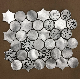 300*300mm Kitchen Splashback Tile Metal Element Hexagon Glass Mosaic