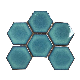  Wall Decoration Big Hexagon Ceramic Blue Green Mosaic Backsplash Tiles for Bathroom and Kitchen Wall