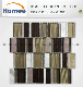 Cheap Shinning Sand Strip Shape Brown Color Never Fade Away Wall Glass Mosaic