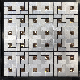  Gray Triangle Pattern Decorative Wall Tile Aluminium Crystal Glass Mosaic Tile