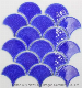 Dark Blue Fish Scale Brick Fan-Shaped Non Slip Thick Ice Crack Mosaic Living Room Kitchen Toilet Wall Brick Umbrella Background Wall