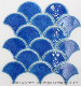 Blue Fish Scale Brick Fan-Shaped Non Slip Thick Ice Crack Mosaic Living Room Kitchen Toilet Wall Brick Umbrella Background Wall Brick