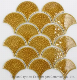  Dark Yellow Fish Scale Brick Fan-Shaped Non Slip Thick Ice Crack Mosaic Living Room Kitchen Toilet Wall Brick Umbrella Background Wall Brick