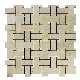  Crema Marfil Beige Color Basketwave Design Marble Mosaic Tiles