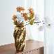 Free Sample Basic Customization Vortex Shape Luxury Office Fancy Ceramic Gold Vases for Flower
